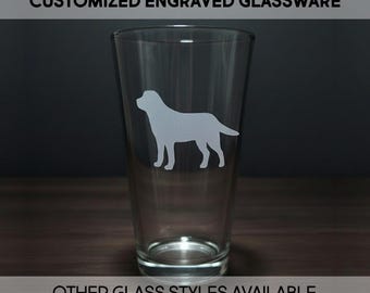 Copa de Labrador Retriever - Silueta - Personalizada - Amante de los perros - Tu nombre - Grabado - Personalizado - Grabado al aguafuerte - Personal - Pinta - Vino - Labrador