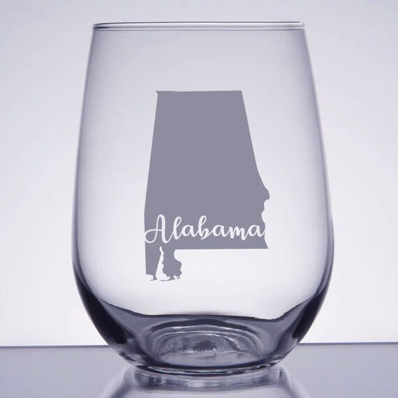 Alabama - State outline - Pint Glass - Engraved - Pilsner - Wine - Sweet  Home - Customized - Personalized - Gift Ideas - Gifts for Him
