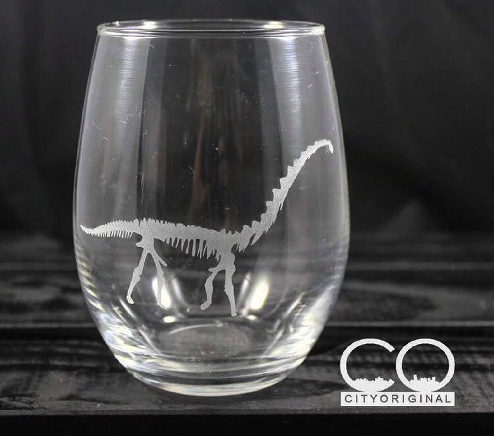 Dinosaur Wine Glass Set Dino Glassware Trex Stegosaurus | Etsy