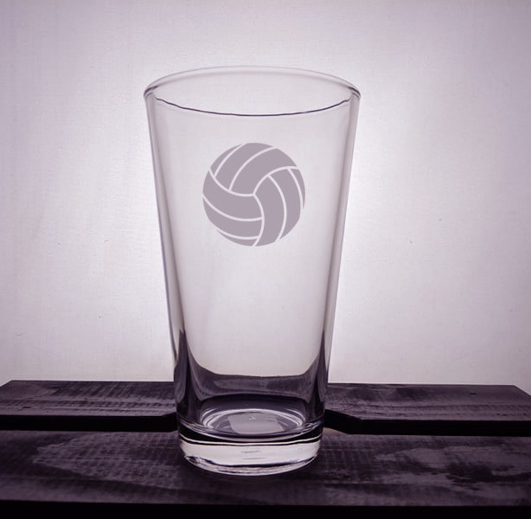 Volleyball Glass, Silhouette, Sports Team, Your Name, Personalized