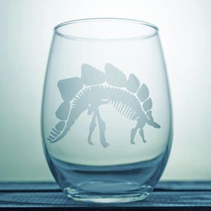 Stegosaurus Dinosaur Wine Glass Dinosaur Glass Dino - Etsy