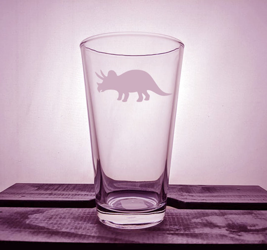 Triceratops Dino Dinosaur Glassware Dino Pint Pilsner Etsy