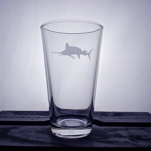 Swordfish Glass, Underwater, Nautical Theme, Wine Glass, Pint, Pilsner, Gift Ideas, Gifts for Her, Gifts for Him, Customized
