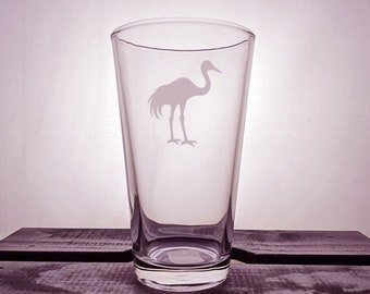 Crane Glass - Bird - Avian - Pint - Pilsner - Your Name - Wetlands Glassware - Personalized - Customized - Custom - Personal - Gift Ideas