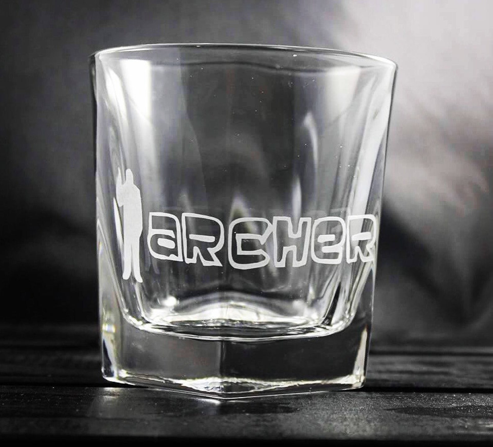 Etched Archer Glass Pint Glass Pilsner Glass Weisner Etsy