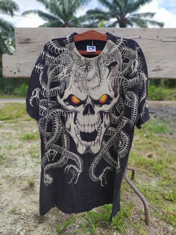 Vintage Liquid Blue Medusa Rare Tshirt 