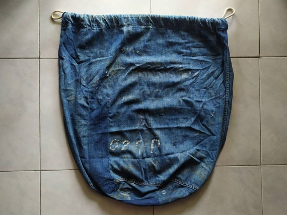 Vintage 40's 50's USN navy army barrack bag denim