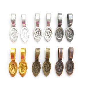 Mixed Color Glue On Bails: Alloy Pendant Bails (Pkg 12 or 60) 728-M
