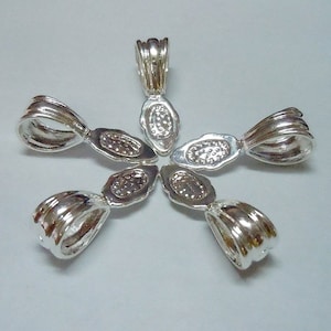 Glue On Bails (Qty 5-15) Antique Silver Color - Fancy Pendant Bails - Ships from WI, USA (185-AS)
