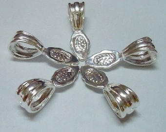Glue On Bails (Qty 5-15) Antique Silver Color - Fancy Pendant Bails - Ships from WI, USA (185-AS)