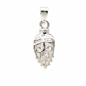 Bright Silver Filigree Pendant Pinch Bail: Jewelry Making Findings (Pkg of 5-15) 13-BS
