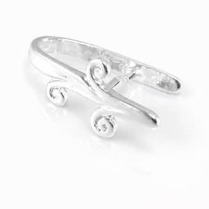 Bright Silver Tri-Swirl Pinch Bails: Jewelry Making Findings