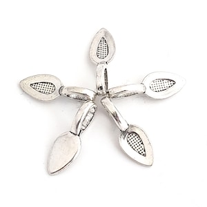 Antique Silver Colored Glue On Bails: Medium Alloy Pendant Connectors, Qty 10 (348-AS)