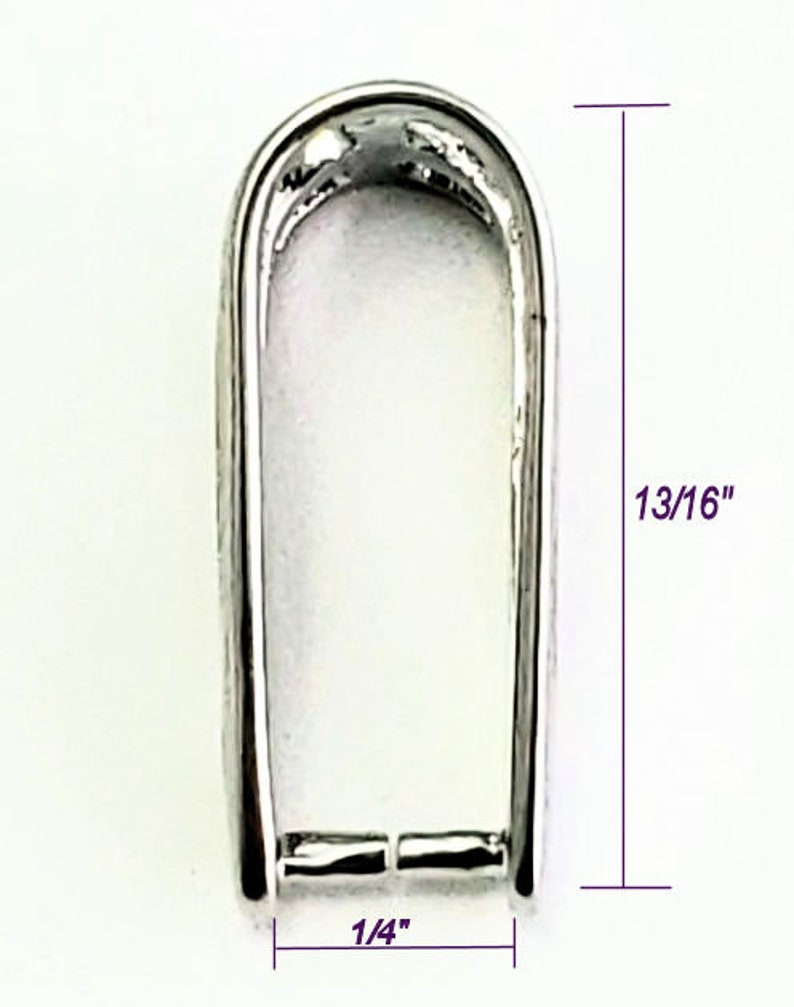 1PC Sterling Silver CZ Pendant Bail Pinch Clasp Connector Slider , Available In Bright Silver / Gold Plated - Foto 14