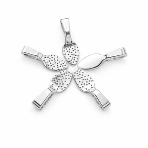 Small Bright Silver Color Glue On Pendant Bails: Alloy (Qty 10) 5BS