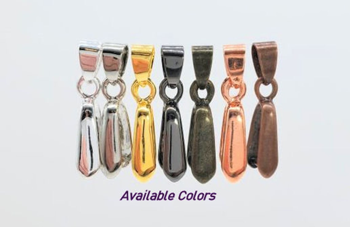 Antique Bronze Basic Medium Pinch Bail Qty 5 or 10 Ships Etsy