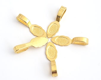 Glue On Bails (Pkg of 10-40) Gold Color - Pendant Bails - Alloy - Ships from WI, USA (728-G)