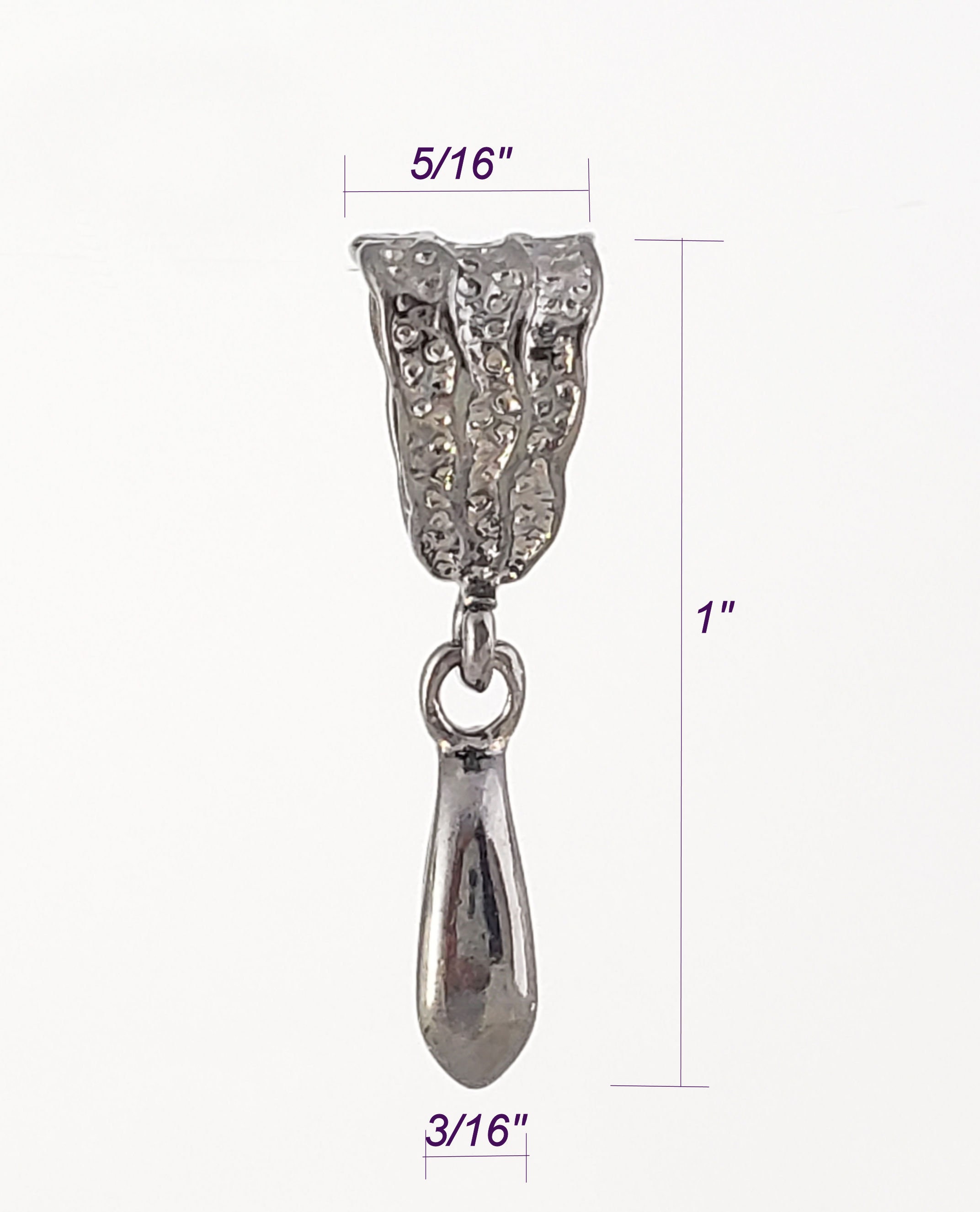 Pinch Bails pkg of 515 Gunmetal Hammered Look Pendant Etsy