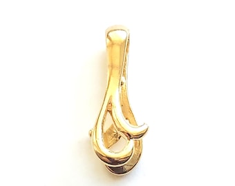Gold Pinch Bails: Curvy Pendant Connectors for Jewelry Making (Pkg 5-15) 677-G