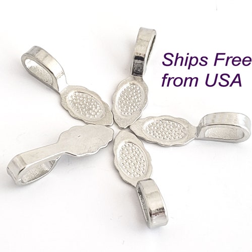 Glue on Bails pkg of 1040 Antique Silver Color Pendant Etsy