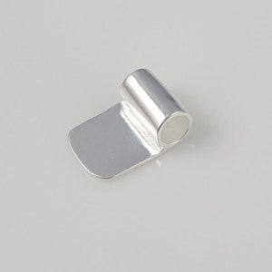 Glue On Bails (10pcs / 8mm x 25mm / Silver / Rectangular) Cabochon