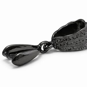 Gunmetal Pinch Bails: Hammered Pendant Hangers (Pkg of 5-15)