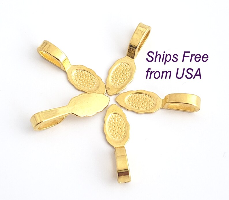 Glue on Bails pkg of 1040 Gold Color Pendant Bails Etsy