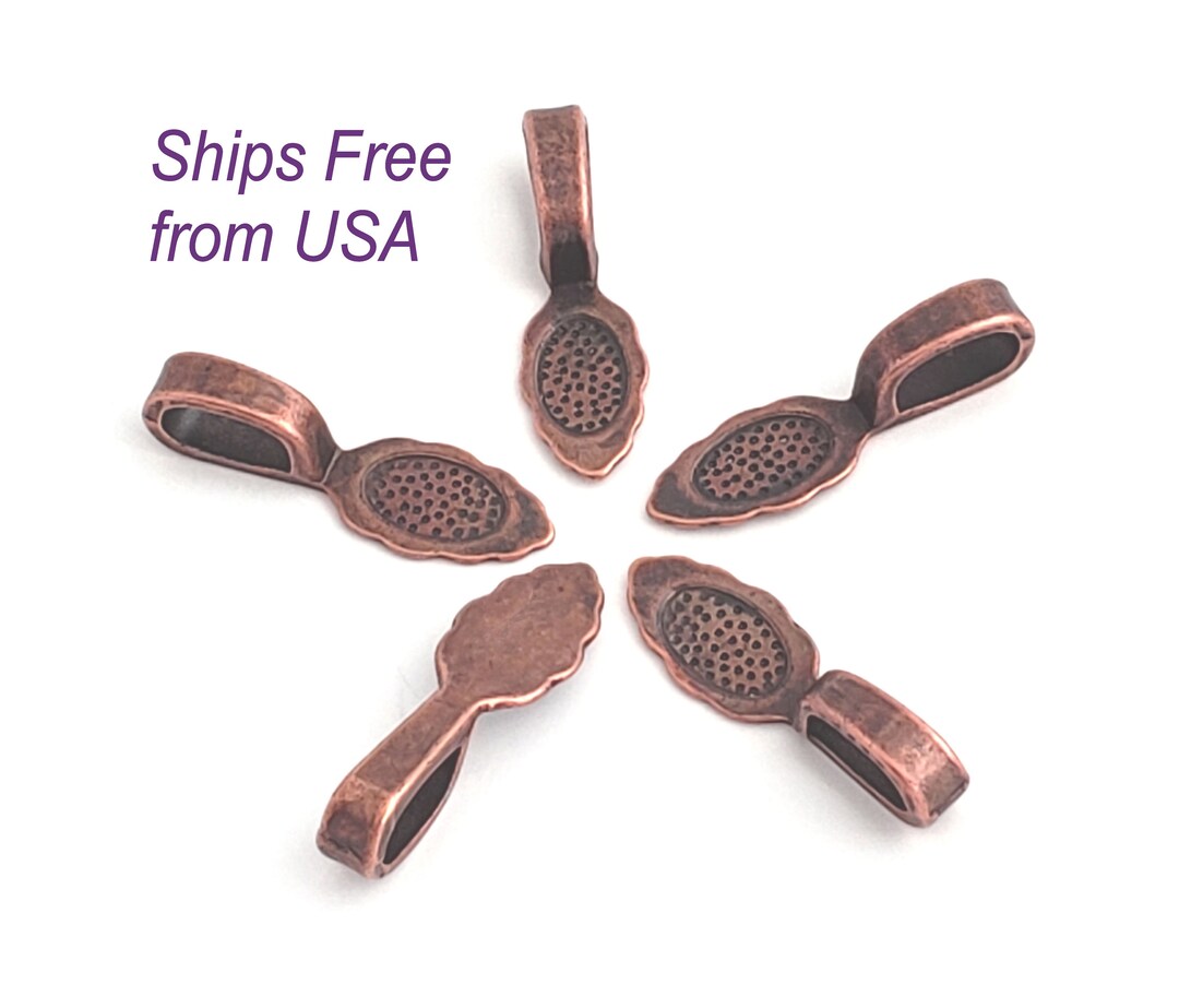 Glue on Bails pkg of 1040 Copper Color Large Pendant Etsy