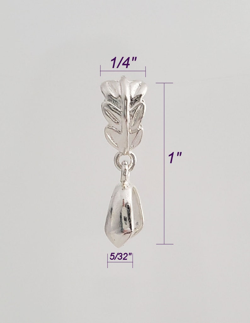 Pinch Bails Bright Silver Decorative Pendant Bails Pkg of 5-15 Findings for Jewelry Making Connectors Hangers 11-BS image 2