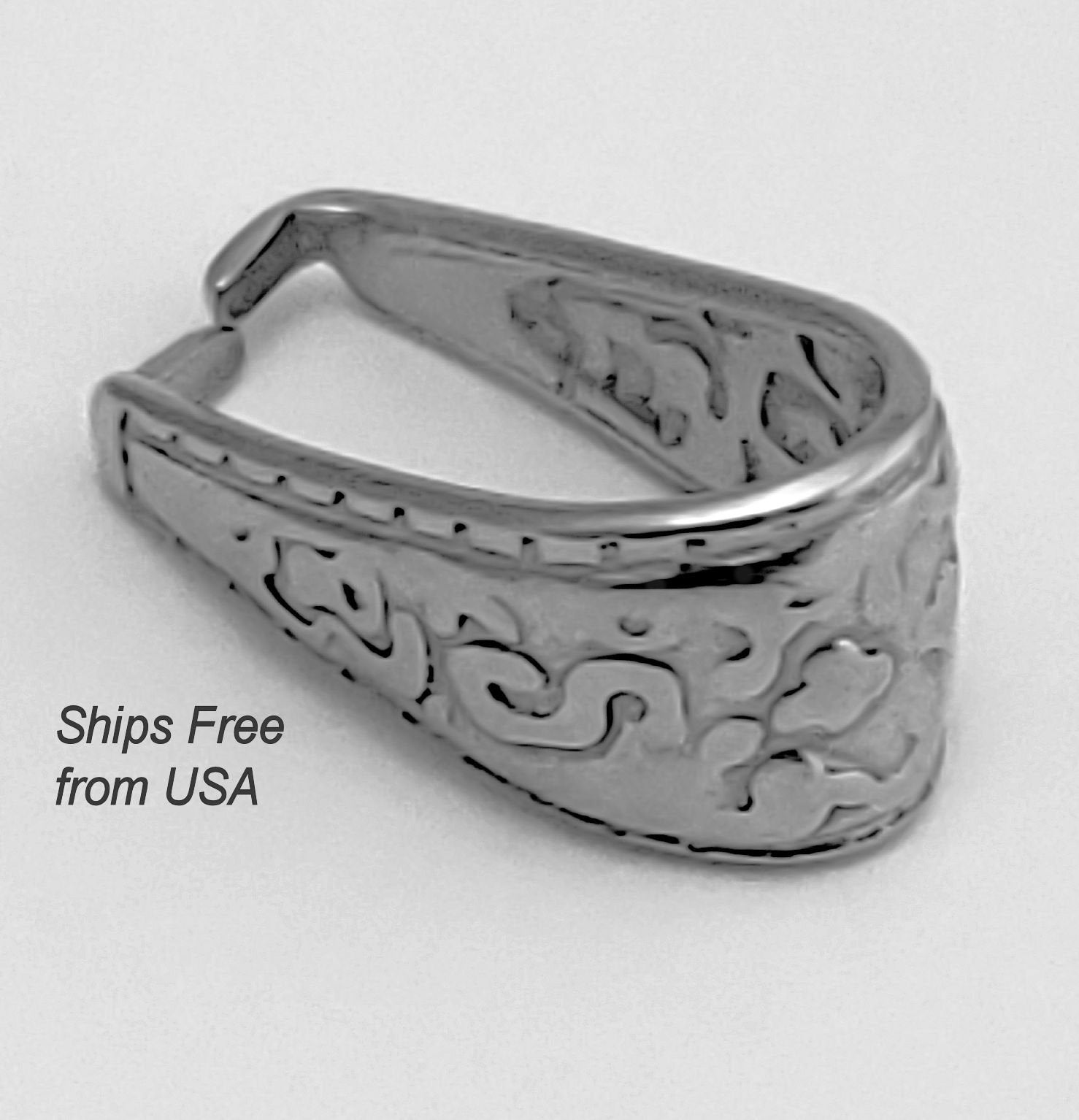 Pinch Bails (Pkg 5/10) Antique Silver - Carved Stainless Steel Pendan…