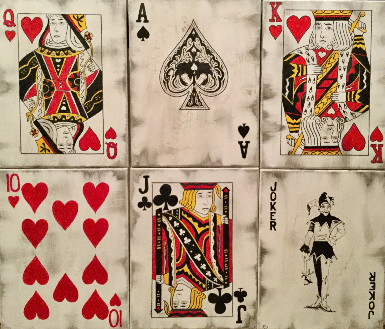 VINTAGE ! 3 pcs. Nippon Paint Playing Card - King Queen Jack of Hearts  (#153)