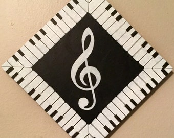 Music Art piano key music painting treble clef wall decor custom black and white acrylic modern fine art sheet music song