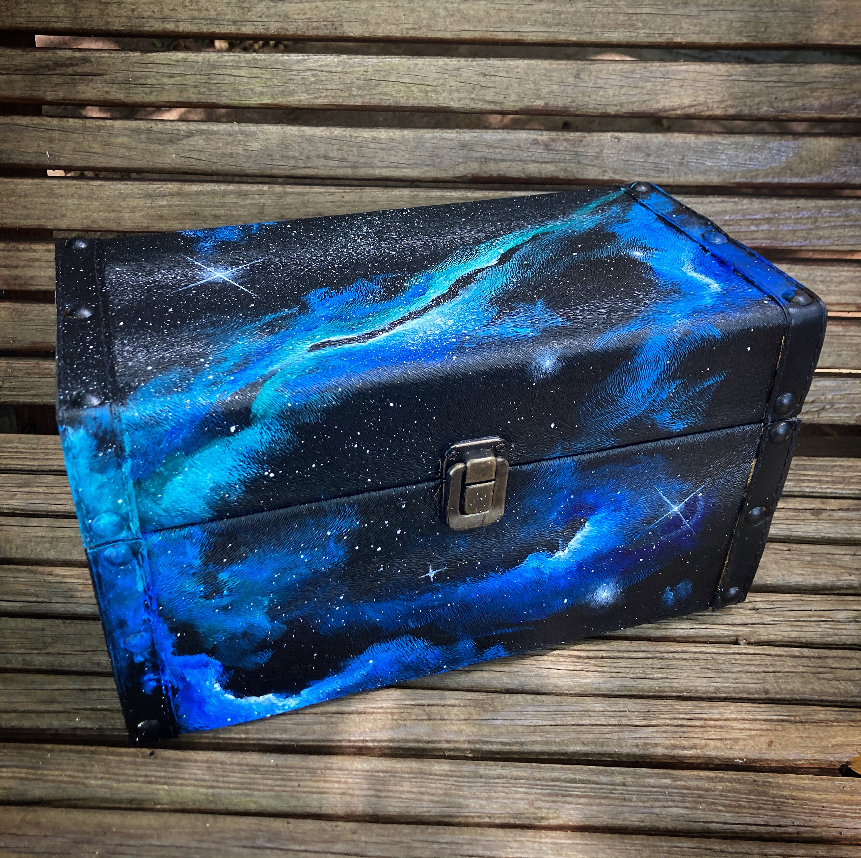 Galaxy Box Hand Painted Chest Outerspace Original Art Jewelry