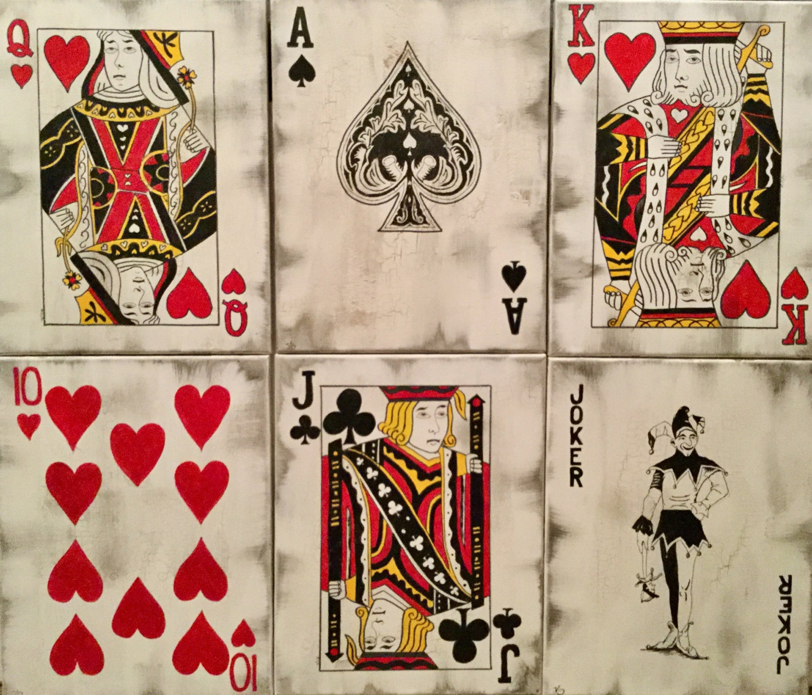Ace of Spades Art Deck Playing Cards Painting Original Etsy