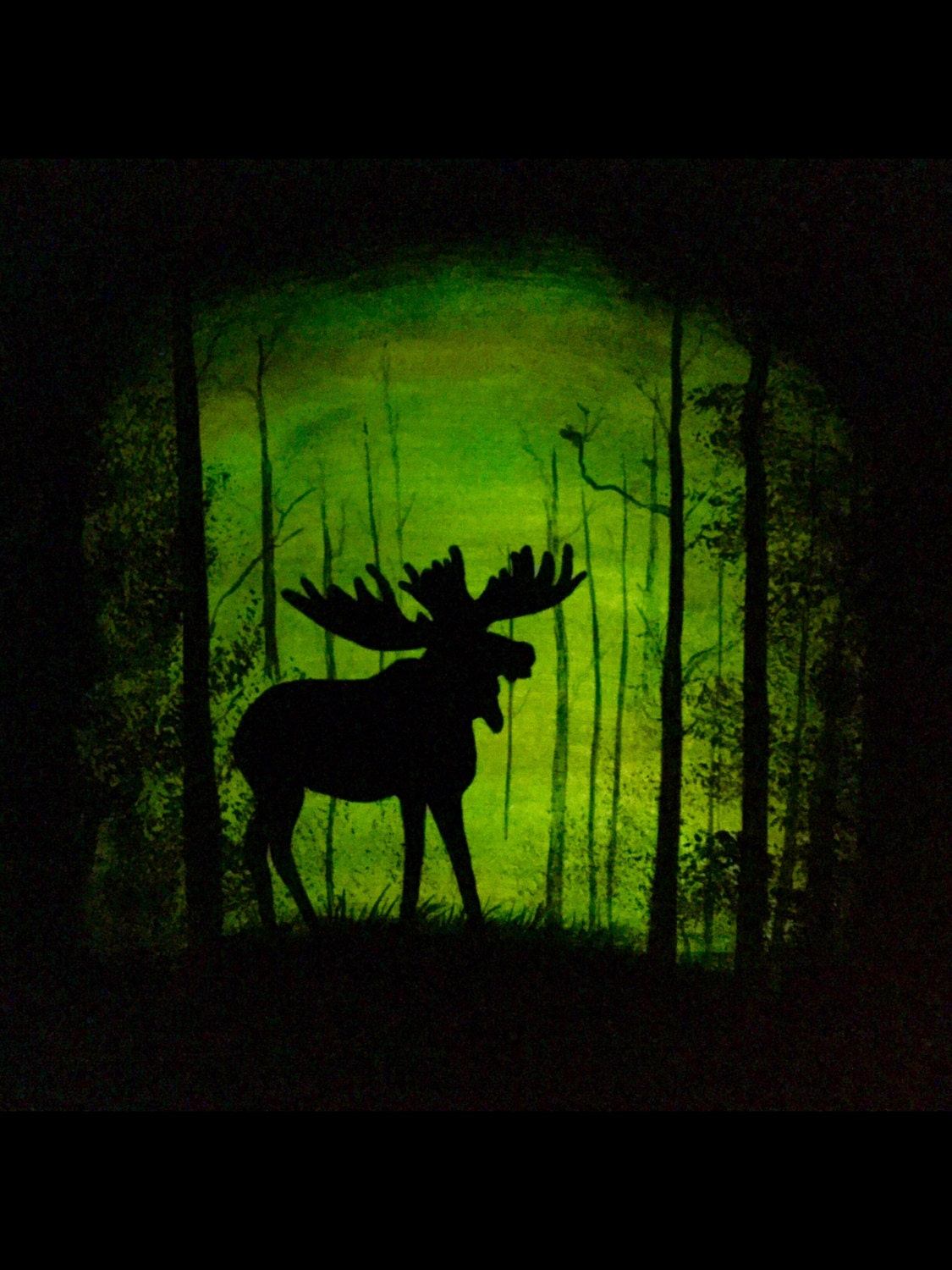 Deer, Print, Glow in the Dark Art, Forest Wall Art, Deer Decor, Glow in the  Dark, Nature Home Decor, Fantasy Gift, Gothic Decor, Blacklight 