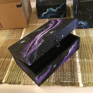 Galaxy Box Hand Painted Chest Outerspace Original Art Jewelry Wooden ...