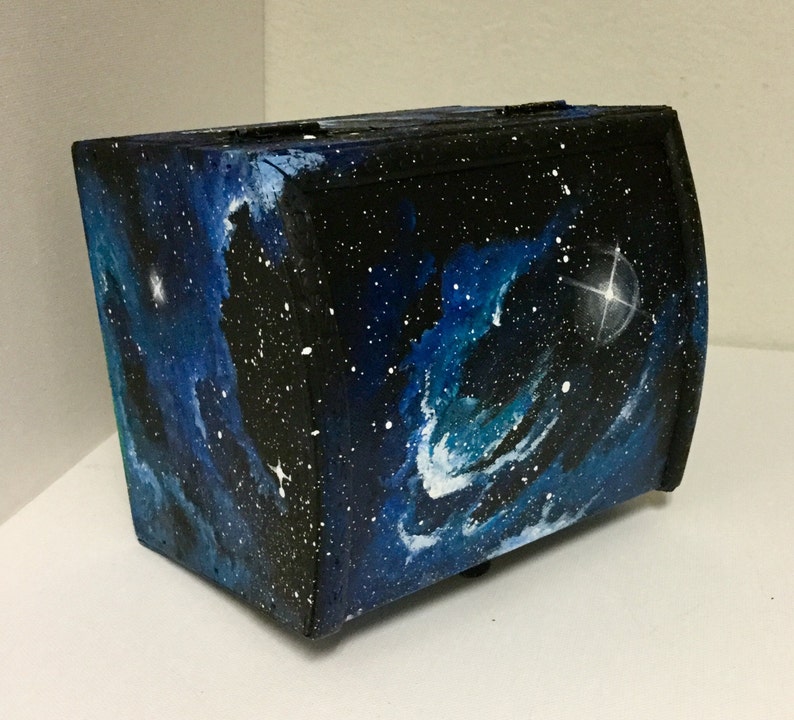 Galaxy Box Hand Painted Chest Outerspace Original Art Jewelry - Etsy