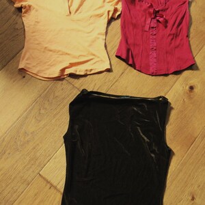 Lot of 3 Three Vintage (1980/1990's) Moda International Tops Size S and M Small Medium Made in USA Cute Summer Blouse Set Velvet MUST SEE