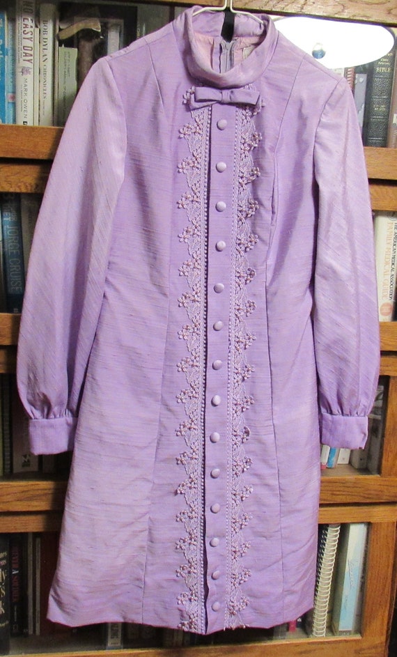 Vintage 1960's Dee'Orr Lilac Purple Raw Silk Beade