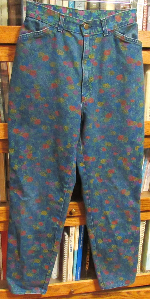 Vintage 1980's Sunset Blues by CHIC Floral Print B