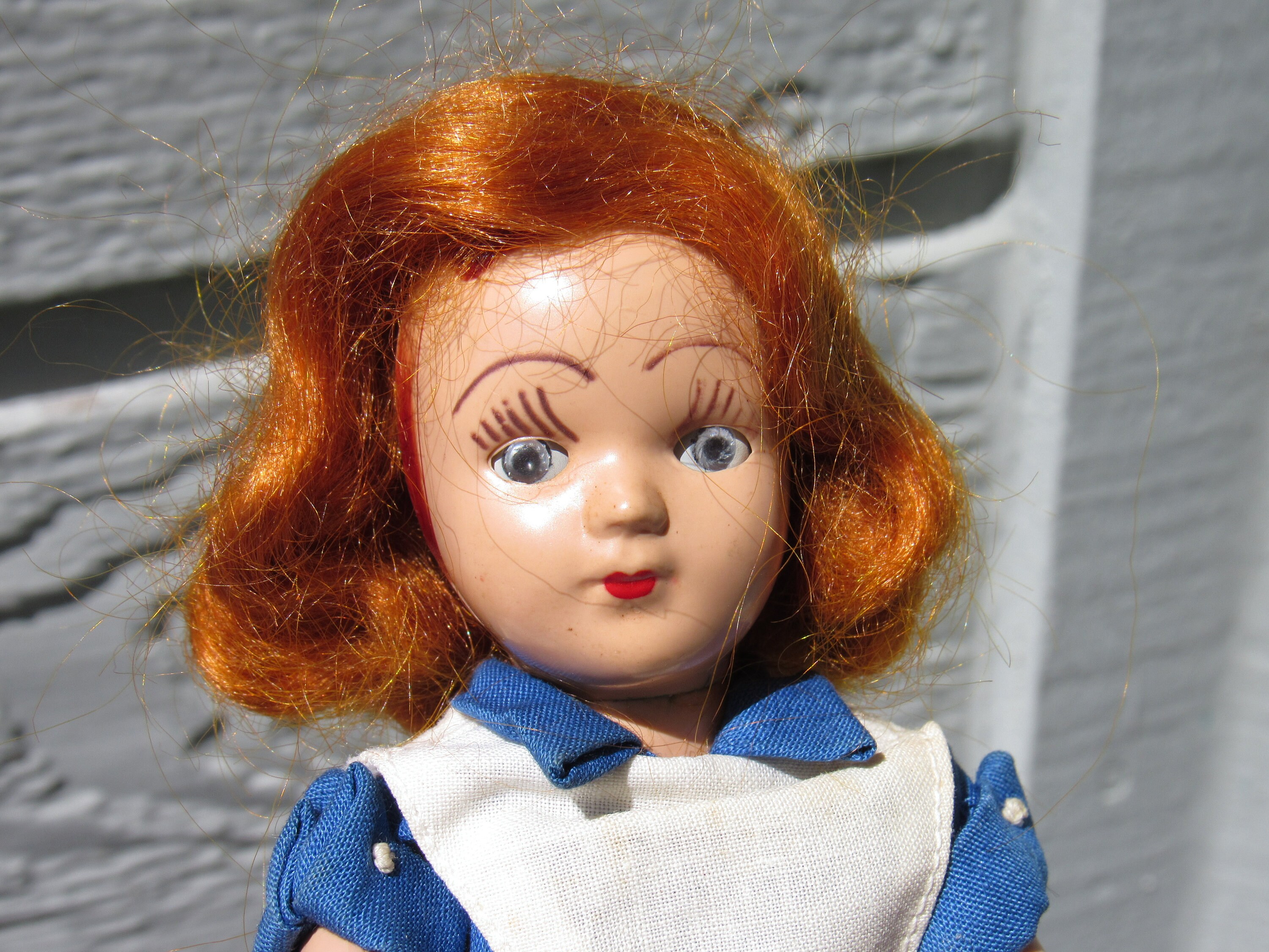 Vintage 1950's/1960's Redhead Nurse Doll Jointed Sleeper Eyes Red Hair