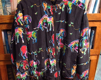 Vintage 1980's Rave Multi-color Batwing Krazy Style