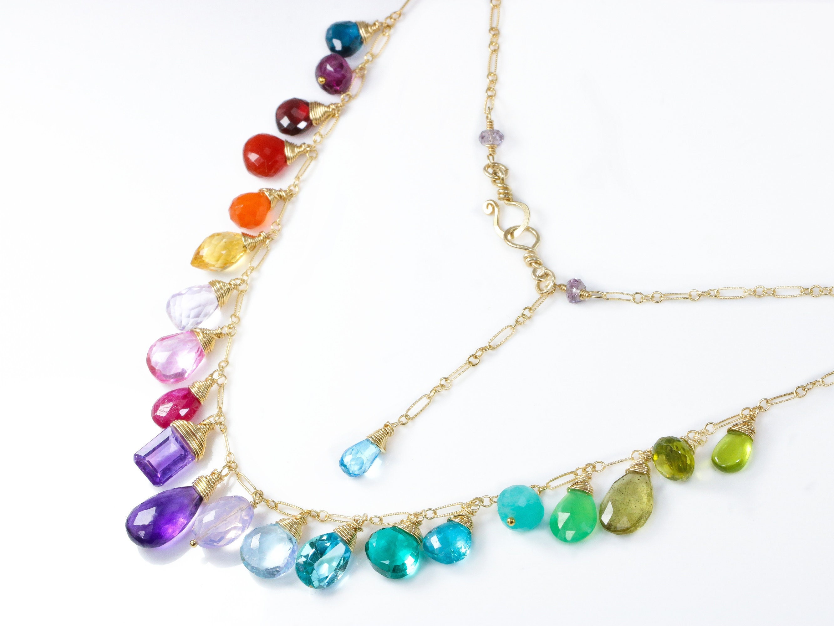 Mesmerizing Rainbow Vitrail Crystal Statement Necklace Earrings Jewelr –  Rosemarie Collections
