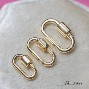 14K Gold Carabiner Connector, Charm Holder, Push Lock 14K Gold Connector, 14K Lock, 14K Carabiner Gold Enhancer 14K Snap Lock SOLID GOLD 14K
