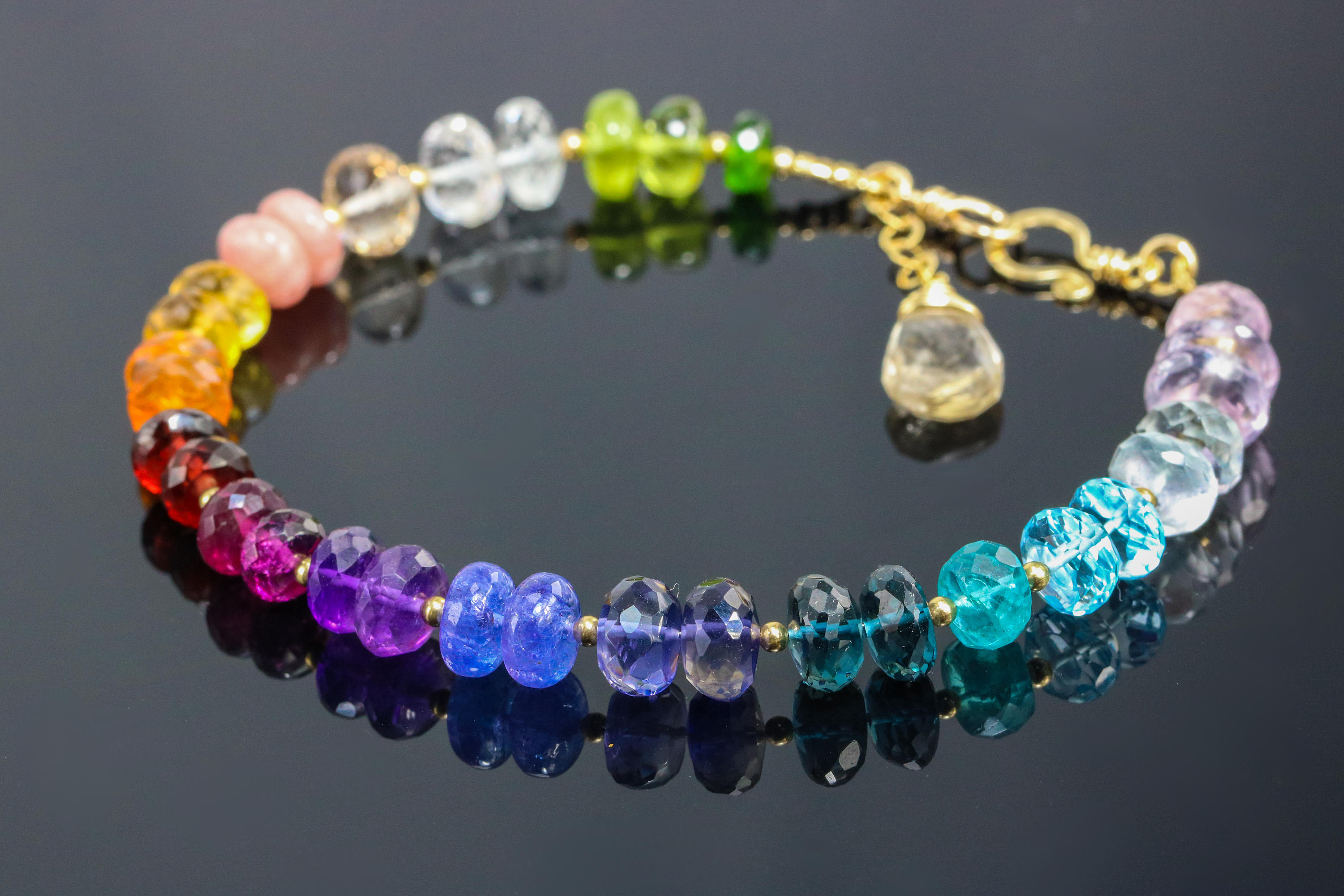Rainbow gem bracelet hot sale