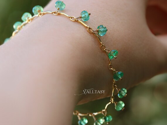 Etsy emerald bracelet sale