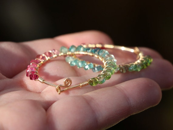 tourmaline hoop earrings