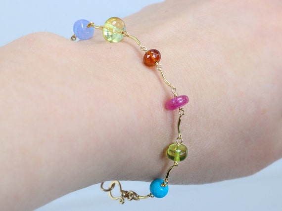 The Fancy Summer Rainbow Precious Gemstone Bracelet