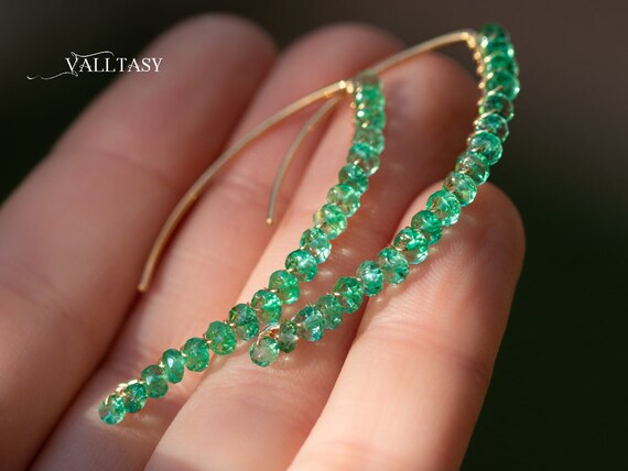 Etsy emerald deals earrings