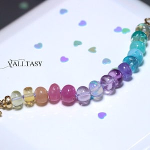 14K Solid Gold Pastel Gemstone Extender: Silk Knotted Bracelet or Necklace image 1